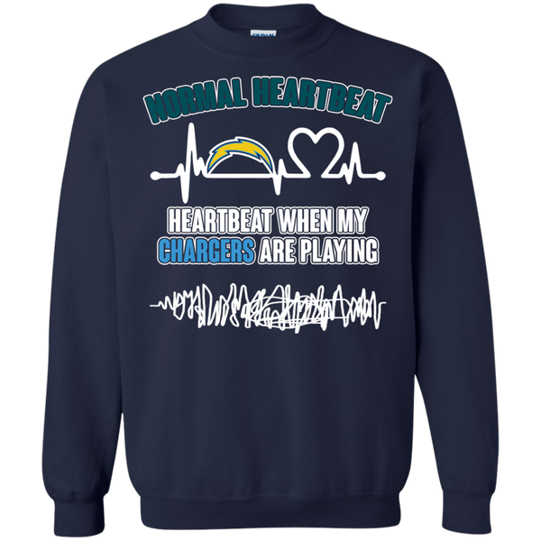 Los Angeles Chargers T shirts Heartbeat When My Chargers Playing Hoodies Sweatshirts
