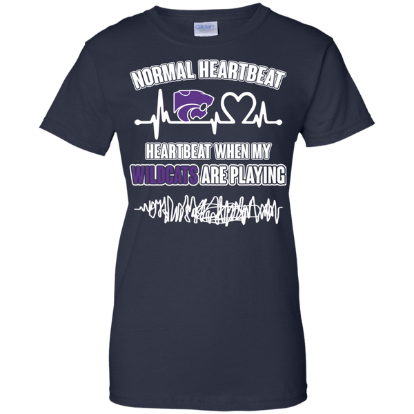 Kansas State Wildcats T shirts Heartbeat When My Wildcats Playing Hoodies Sweatshirts