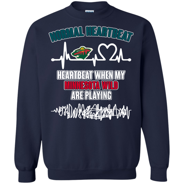 Minnesota Wild T shirts Heartbeat When My Minnesota Wild Playing Hoodies Sweatshirts