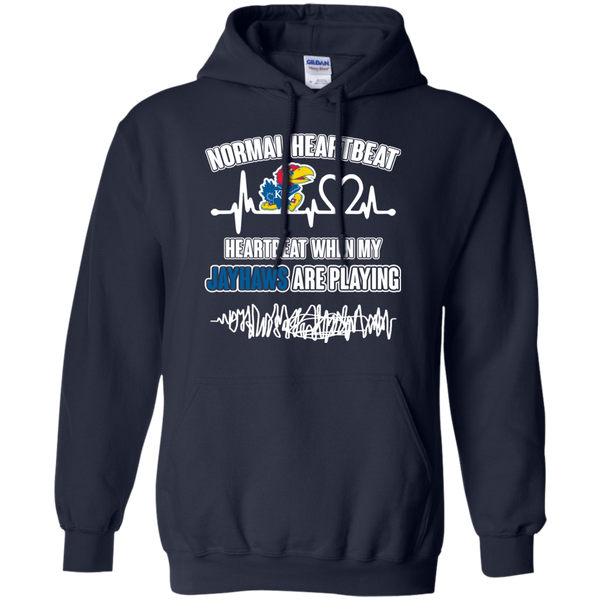 Kansas Jayhawks T shirts Heartbeat When My Jayhawks Playing Hoodies Sweatshirts