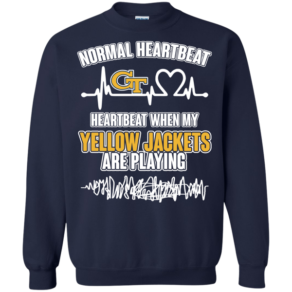 Georgia Tech Yellow Jackets T shirts Heartbeat When My Yellow Jackets Playing Hoodies Sweatshirts