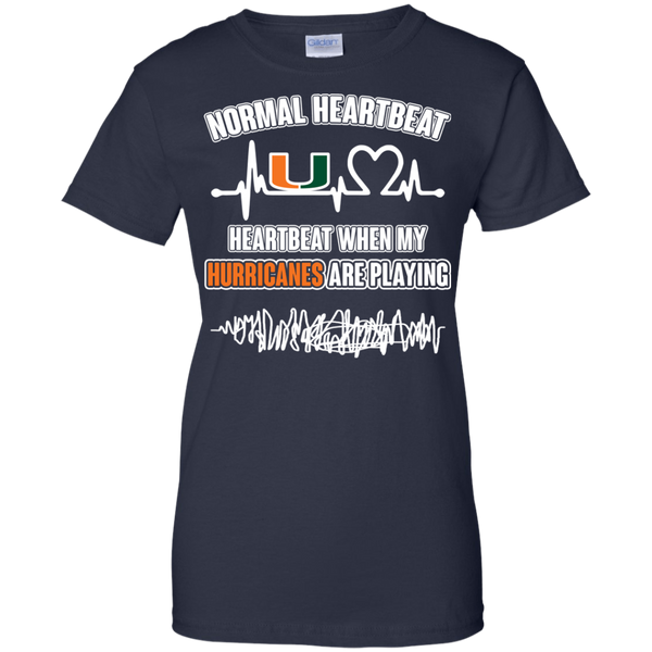 Miami FL Hurricanes T shirts Heartbeat When My Hurricanes  Playing Hoodies Sweatshirts