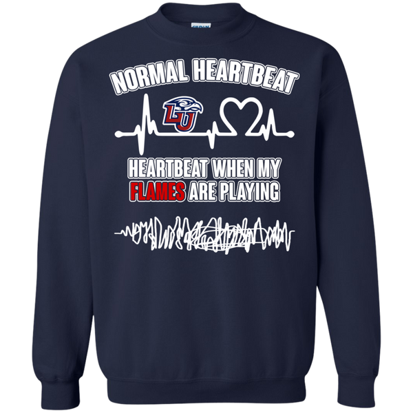 Liberty Flames T shirts Heartbeat When My Flames Playing Hoodies Sweatshirts