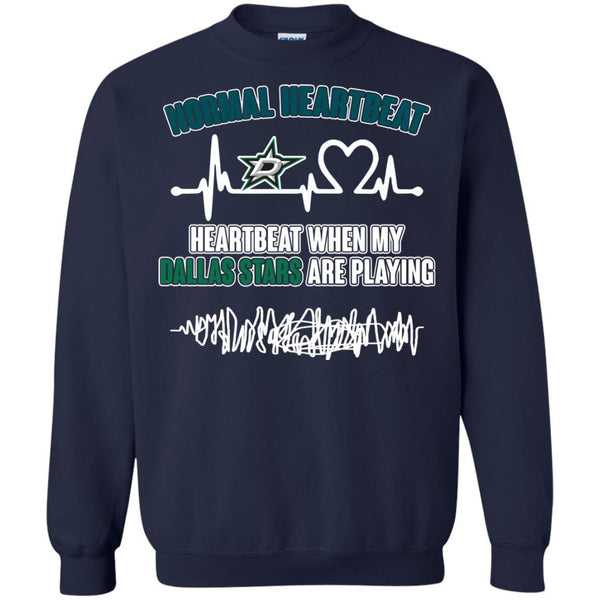 Dallas Stars T shirts Heartbeat When My Dallas Stars Playing Hoodies Sweatshirts