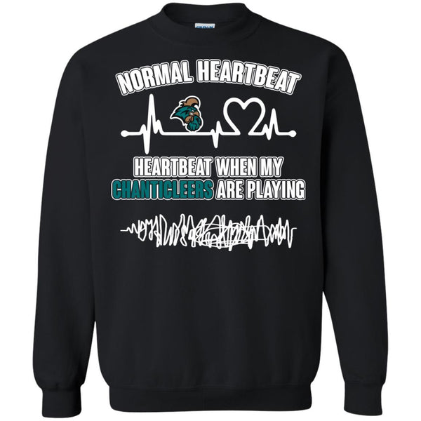 Coastal Carolina Chanticleers T shirts Heartbeat When My Chanticleers Playing Hoodies Sweatshirts