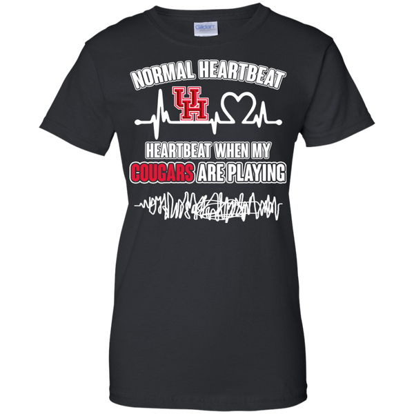 Houston Cougars T shirts Heartbeat When My Cougars Playing Hoodies Sweatshirts