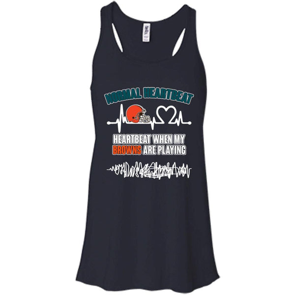 Cleveland Browns T shirts Heartbeat When My Browns Playing Hoodies Sweatshirts