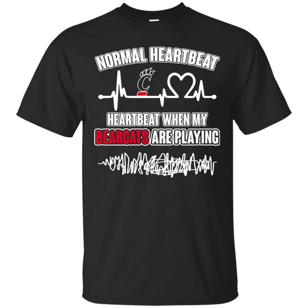 Cincinnati Bearcats T shirts Heartbeat When My Bearcats Playing Hoodies Sweatshirts