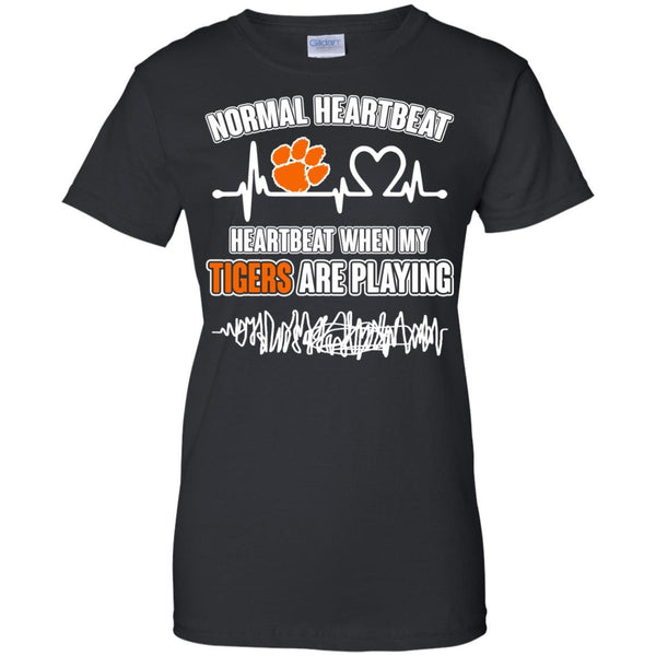 Clemson Tigers T shirts Heartbeat When My Tigers Playing Hoodies Sweatshirts
