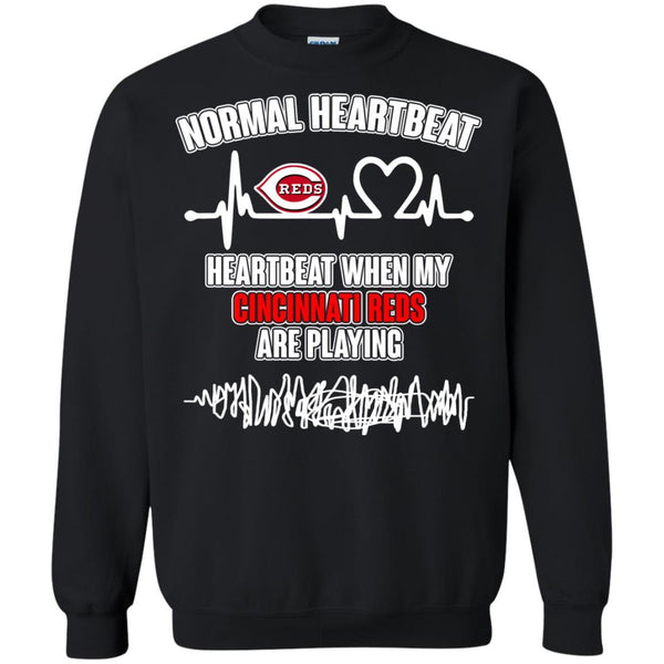 Cincinnati Reds T shirts Heartbeat When My Cincinnati Reds Playing Hoodies Sweatshirts