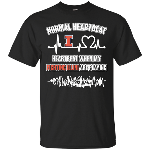 Illinois Fighting Illini T shirts Heartbeat When My Fighting Illini Playing Hoodies Sweatshirts