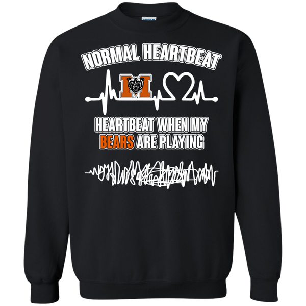 Mercer Bears T shirts Heartbeat When My Bears Playing Hoodies Sweatshirts