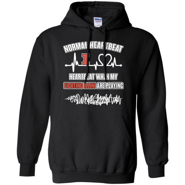 Illinois Fighting Illini T shirts Heartbeat When My Fighting Illini Playing Hoodies Sweatshirts