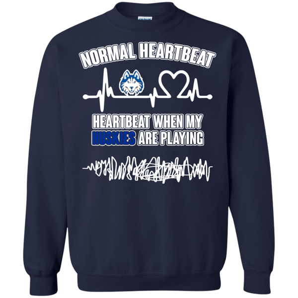 Houston Baptist Huskies T shirts Heartbeat When My Huskies Playing Hoodies Sweatshirts