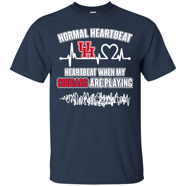 Houston Cougars T shirts Heartbeat When My Cougars Playing Hoodies Sweatshirts