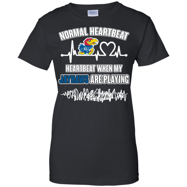 Kansas Jayhawks T shirts Heartbeat When My Jayhawks Playing Hoodies Sweatshirts