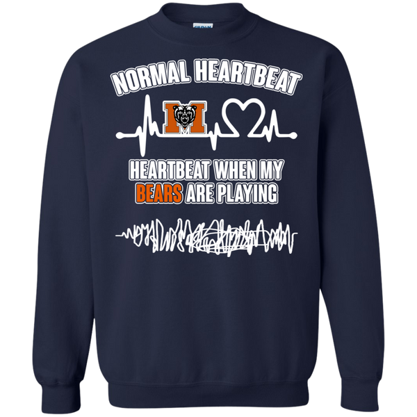 Mercer Bears T shirts Heartbeat When My Bears Playing Hoodies Sweatshirts