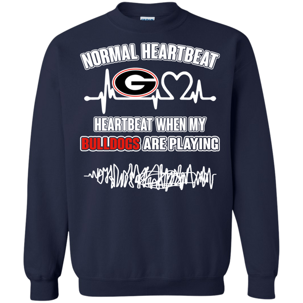 Georgia Bulldogs T shirts Heartbeat When My Bulldogs Playing Hoodies Sweatshirts