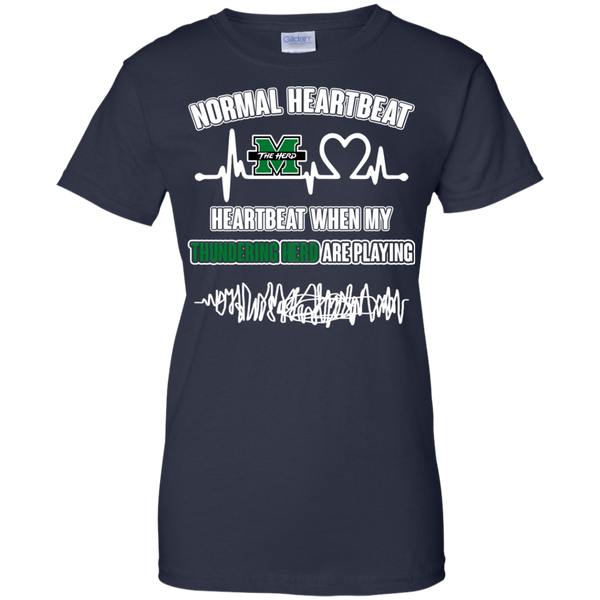 Marshall Thundering Herd T shirts Heartbeat When My Thundering Herd Playing Hoodies Sweatshirts