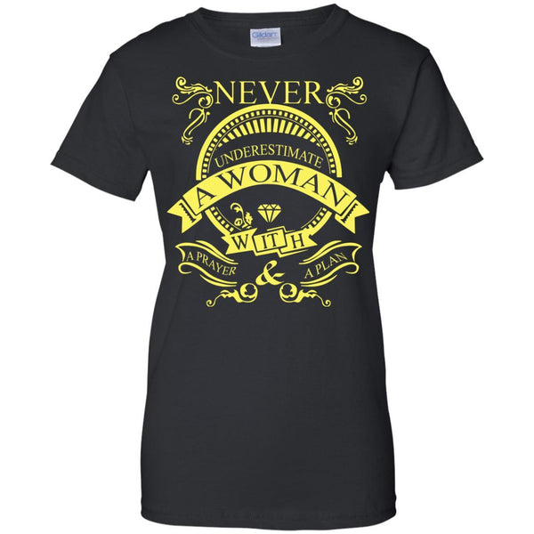 Christian Jesus T shirts Never Underestimate A Woman With A Prayer And A Plan Hoodies Sweatshirts
