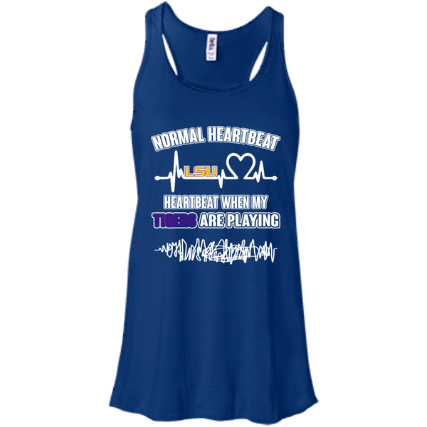 LSU Tigers T shirts Heartbeat When My Tigers Playing Hoodies Sweatshirts