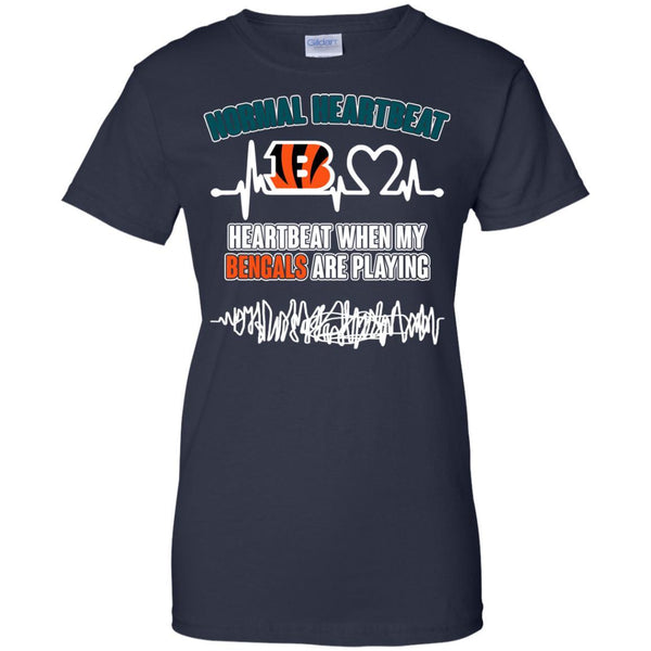 Cincinnati Bengals T shirts Heartbeat When My Bengals Playing Hoodies Sweatshirts