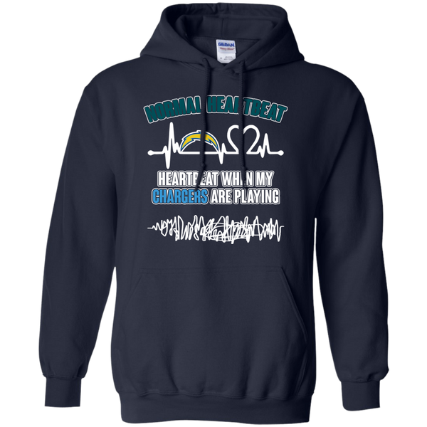 Los Angeles Chargers T shirts Heartbeat When My Chargers Playing Hoodies Sweatshirts