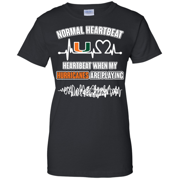 Miami FL Hurricanes T shirts Heartbeat When My Hurricanes  Playing Hoodies Sweatshirts