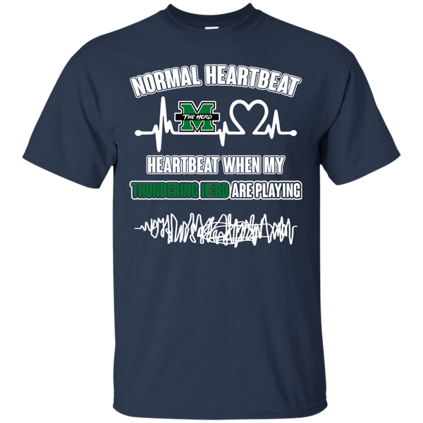 Marshall Thundering Herd T shirts Heartbeat When My Thundering Herd Playing Hoodies Sweatshirts
