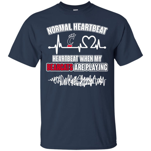 Cincinnati Bearcats T shirts Heartbeat When My Bearcats Playing Hoodies Sweatshirts