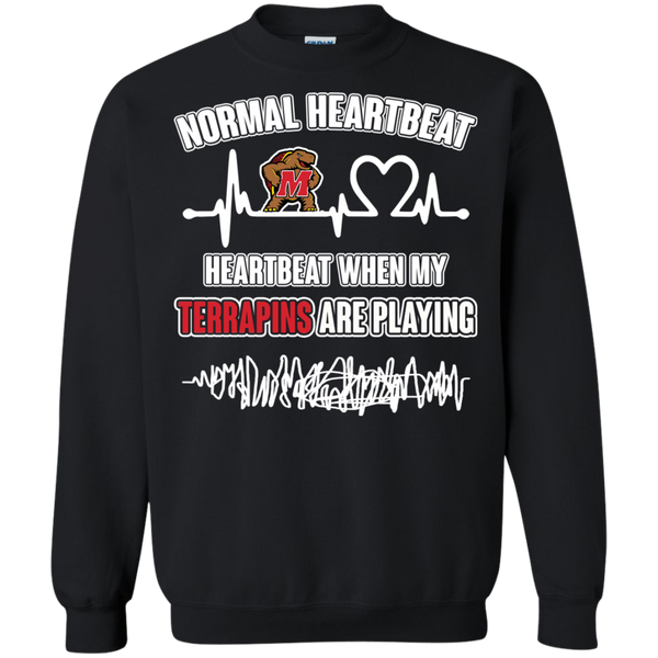 sMaryland Terrapins T shirts Heartbeat When My Terrapin Playing Hoodies Sweatshirts
