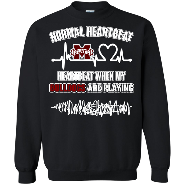 Mississippi State Bulldogs T shirts Heartbeat When My Bulldogs Playing Hoodies Sweatshirts