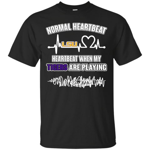 LSU Tigers T shirts Heartbeat When My Tigers Playing Hoodies Sweatshirts