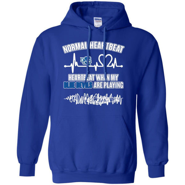 Central Connecticut State Blue Devils T shirts Heartbeat When My Blue Devils Playing Hoodies Sweatshirts