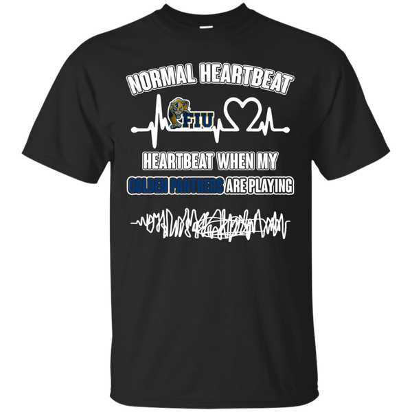 FIU Golden Panthers T shirts Heartbeat When My Panthers Playing Hoodies Sweatshirts