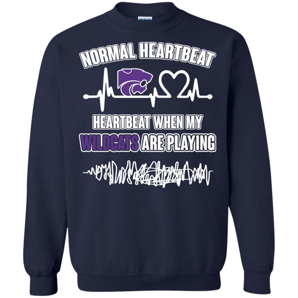 Kansas State Wildcats T shirts Heartbeat When My Wildcats Playing Hoodies Sweatshirts