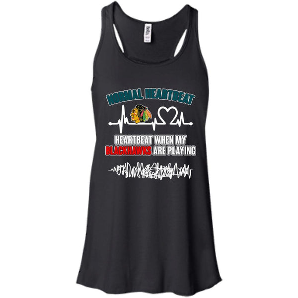 Chicago Blackhawks T shirts Heartbeat When My Blackhawks Playing Hoodies Sweatshirts