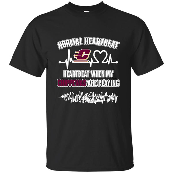 Central Michigan Chippewas T shirts Heartbeat When My Chippewas Playing Hoodies Sweatshirts
