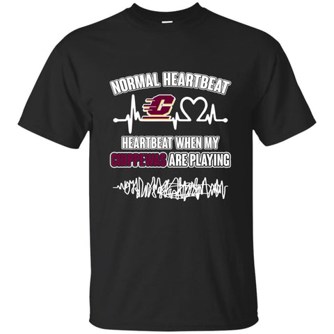 Central Michigan Chippewas T shirts Heartbeat When My Chippewas Playing Hoodies Sweatshirts