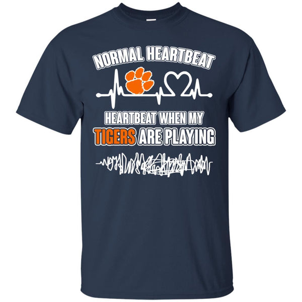 Clemson Tigers T shirts Heartbeat When My Tigers Playing Hoodies Sweatshirts