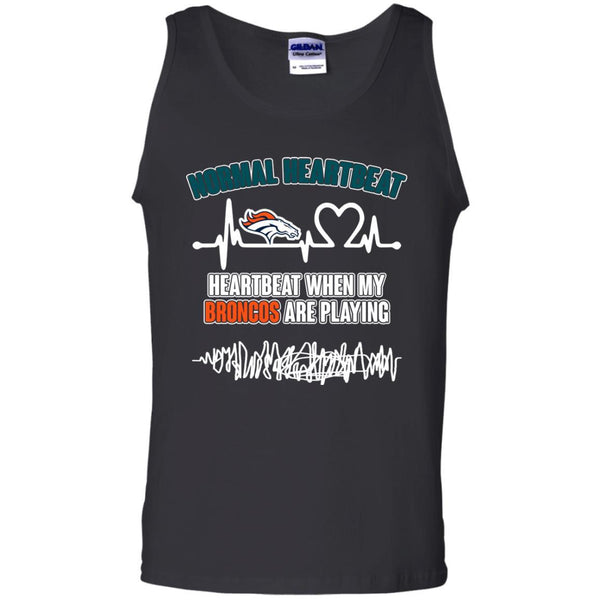 Denver Broncos T shirts Heartbeat When My Broncos Playing Hoodies Sweatshirts