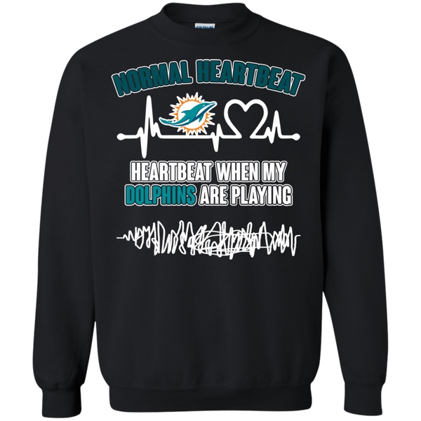 Miami Dolphins T shirts Heartbeat When My Dolphins Playing Hoodies Sweatshirts