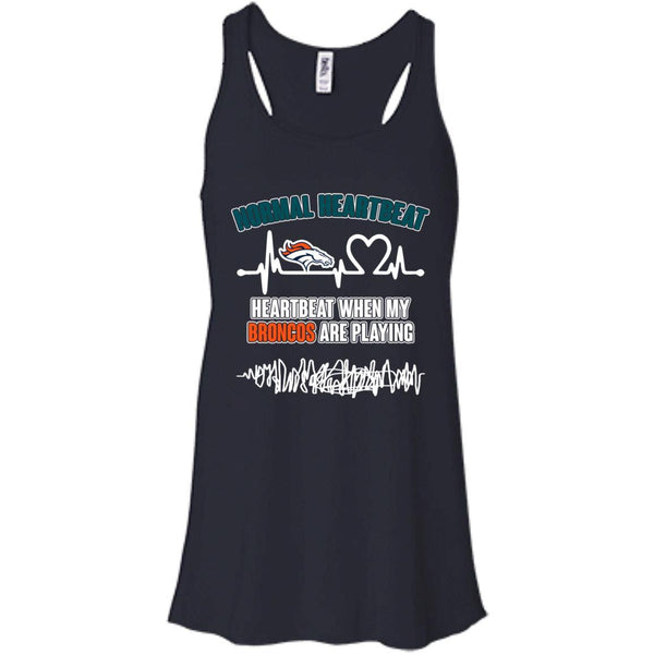 Denver Broncos T shirts Heartbeat When My Broncos Playing Hoodies Sweatshirts