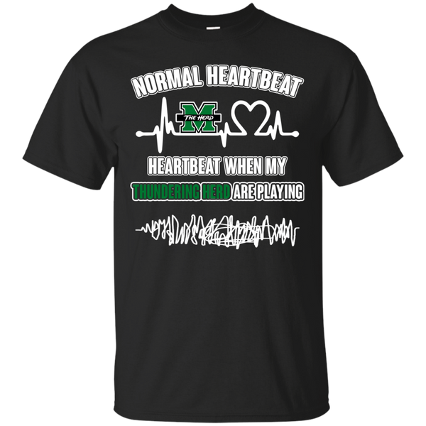 Marshall Thundering Herd T shirts Heartbeat When My Thundering Herd Playing Hoodies Sweatshirts