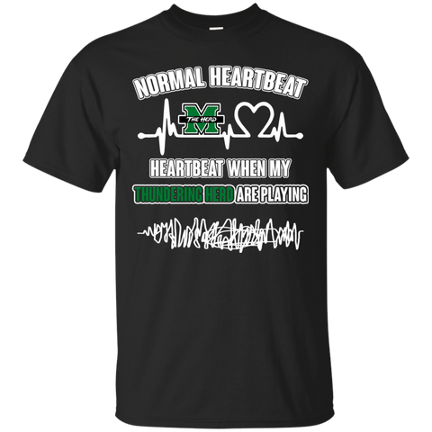 Marshall Thundering Herd T shirts Heartbeat When My Thundering Herd Playing Hoodies Sweatshirts