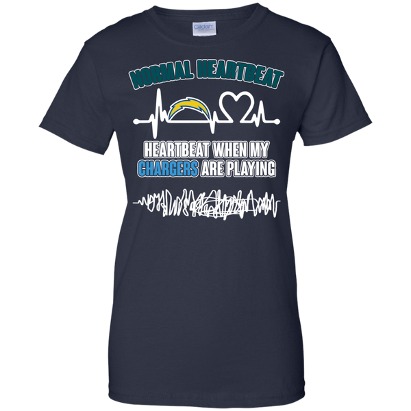 Los Angeles Chargers T shirts Heartbeat When My Chargers Playing Hoodies Sweatshirts