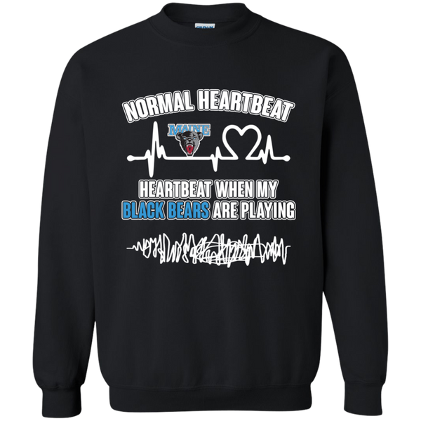 Maine Black Bears T shirts Heartbeat When My Black Bears Playing Hoodies Sweatshirts