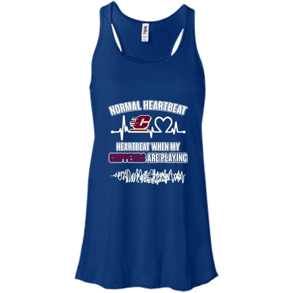 Central Michigan Chippewas T shirts Heartbeat When My Chippewas Playing Hoodies Sweatshirts