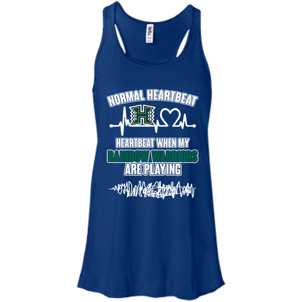 Hawaii Rainbow Warriors T shirts Heartbeat When My Rainbow Warriors Playing Hoodies Sweatshirts