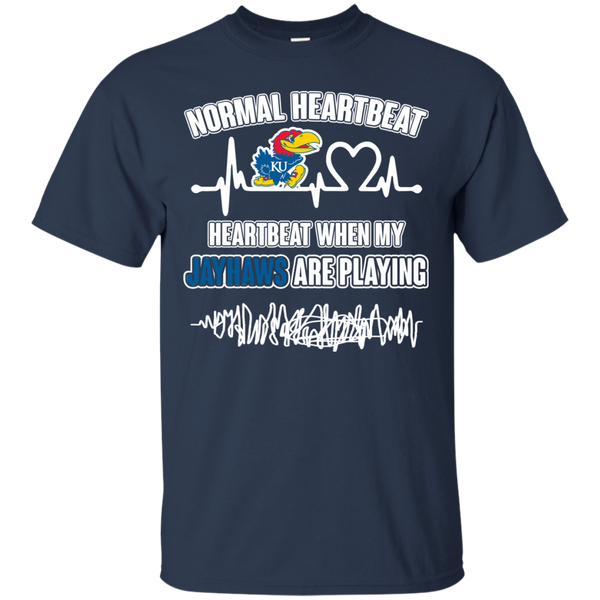 Kansas Jayhawks T shirts Heartbeat When My Jayhawks Playing Hoodies Sweatshirts